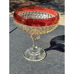 Vintage‎ Indiana Glass Diamond Cut Glass Compote
